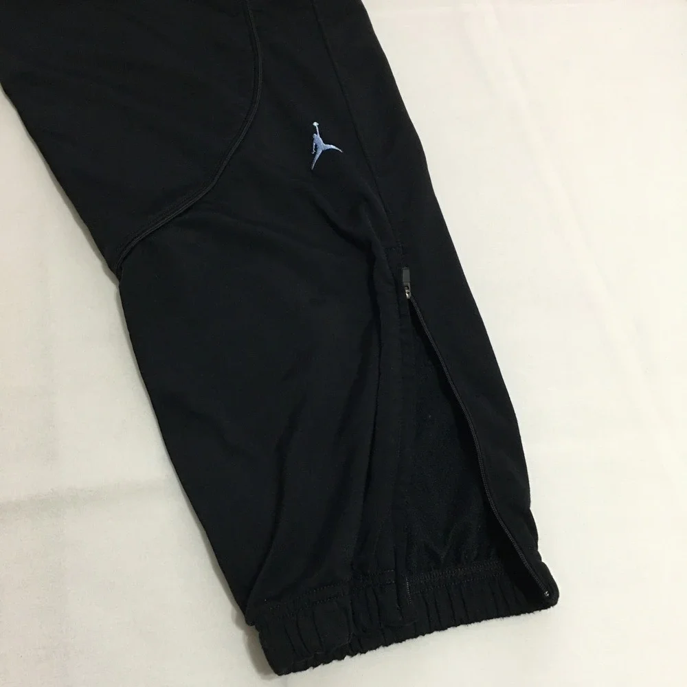 Jordan Track Pants Mens Large Black Jumpman Logo Elastic Waist Zipper Leg